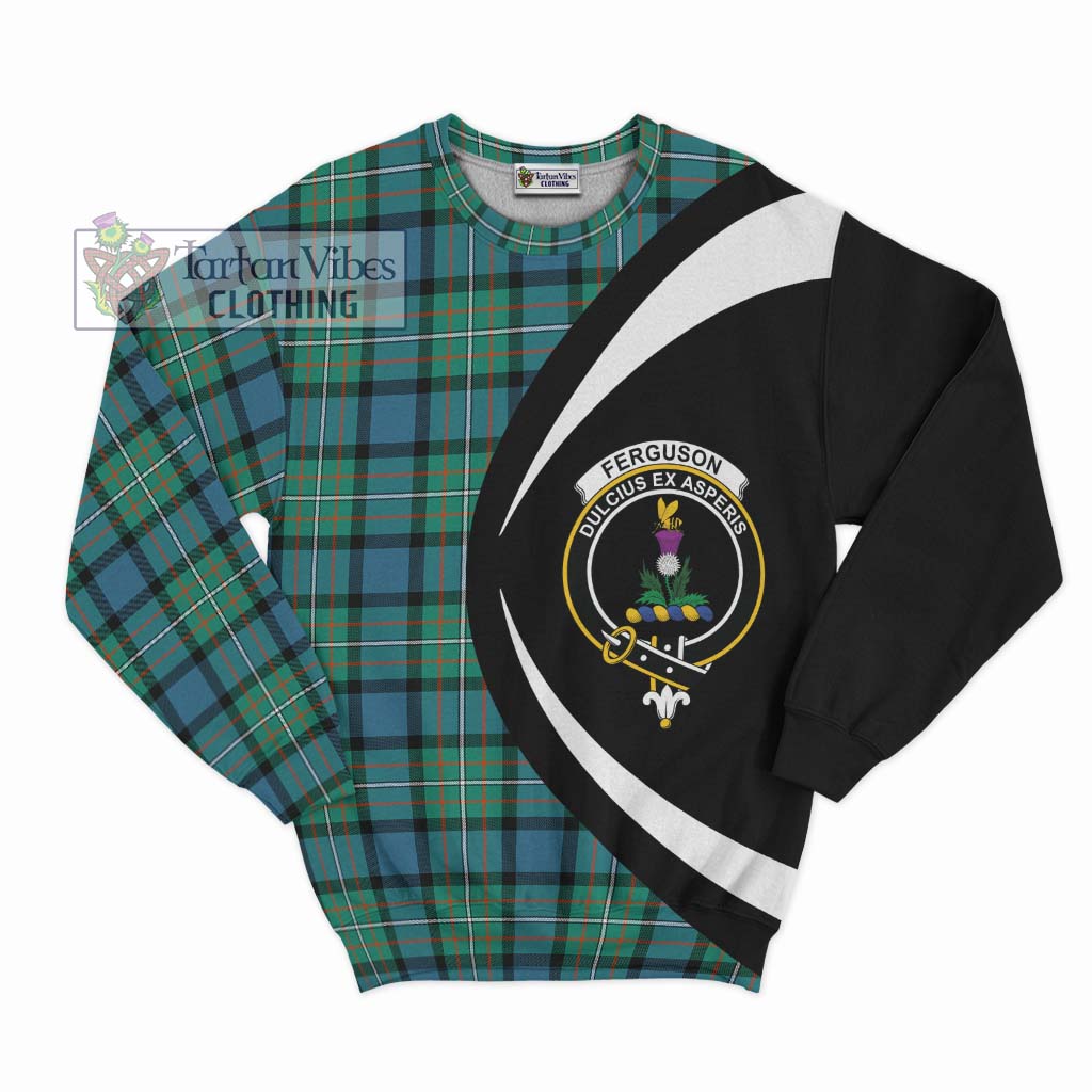 Ferguson (Fergusson) Tartan Sweatshirt with Family Crest Circle Style Unisex - Tartan Vibes Clothing