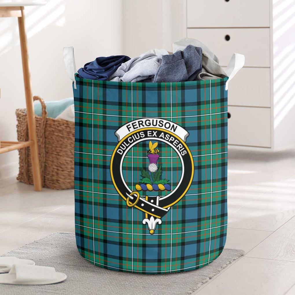 Navy Blue Plaid Tartan Laundry Basket