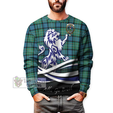 Ferguson (Fergusson) Tartan Sweatshirt with Alba Gu Brath Regal Lion Emblem Unisex - Tartanvibesclothing Shop