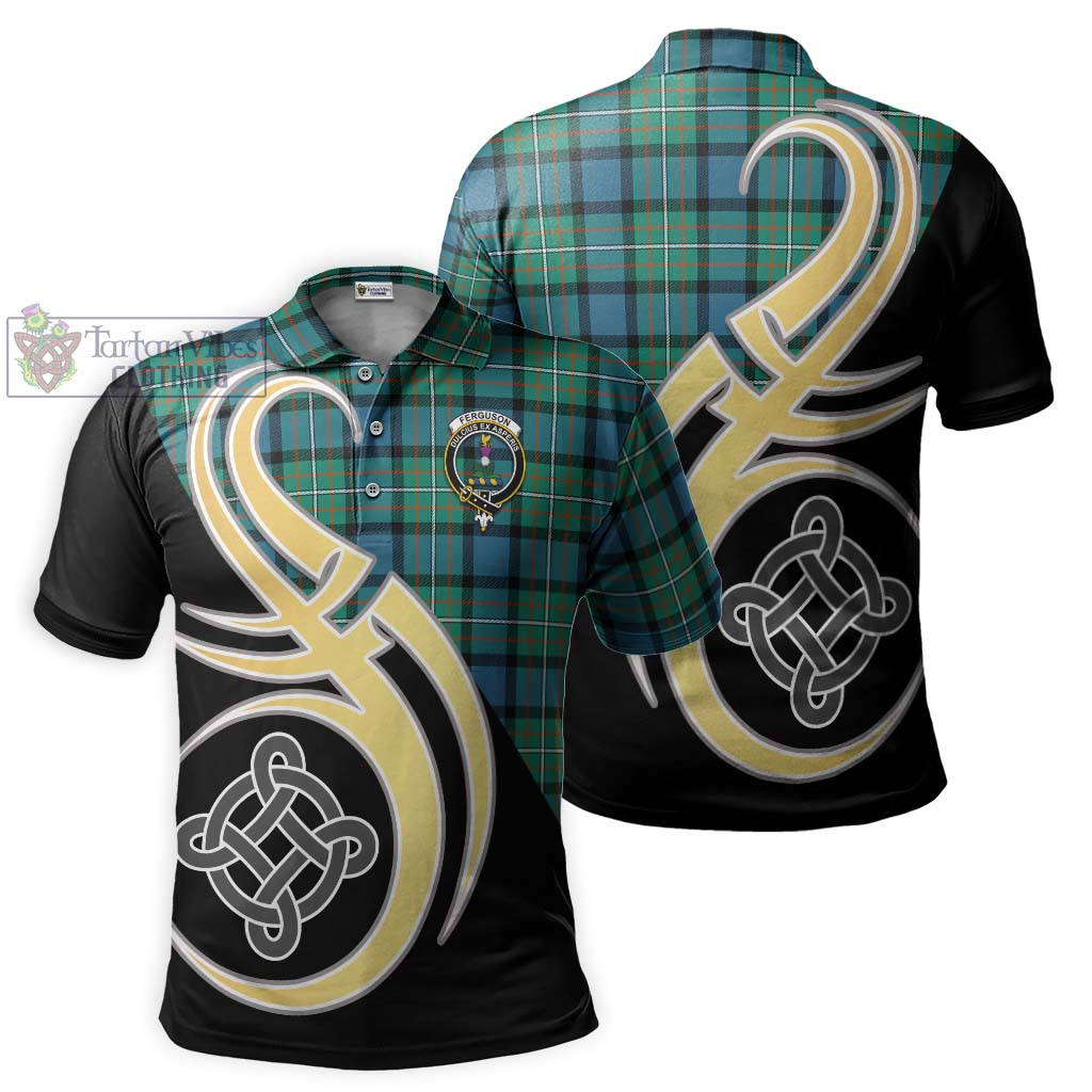 Ferguson (Fergusson) Tartan Polo Shirt with Family Crest and Celtic Symbol Style Kid - Tartan Vibes Clothing