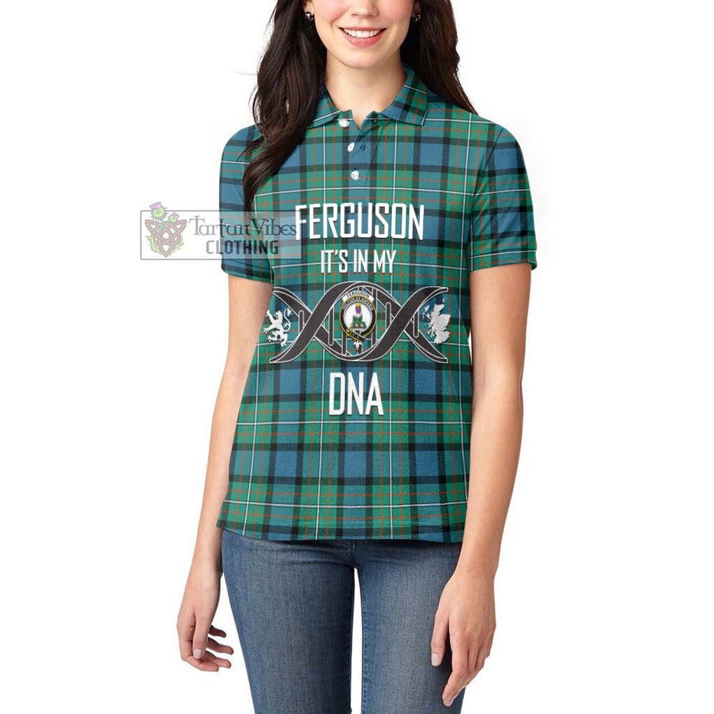 Ferguson (Fergusson) Tartan Women's Polo Shirt with Family Crest DNA In Me Style Women - Tartanvibesclothing Shop