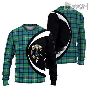 Ferguson (Fergusson) Tartan Ugly Sweater with Family Crest Circle Style Unisex - Tartan Vibes Clothing