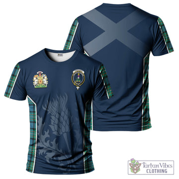 Ferguson Ancient Tartan T-Shirt with Family Crest and Scottish Thistle Vibes Sport Style
