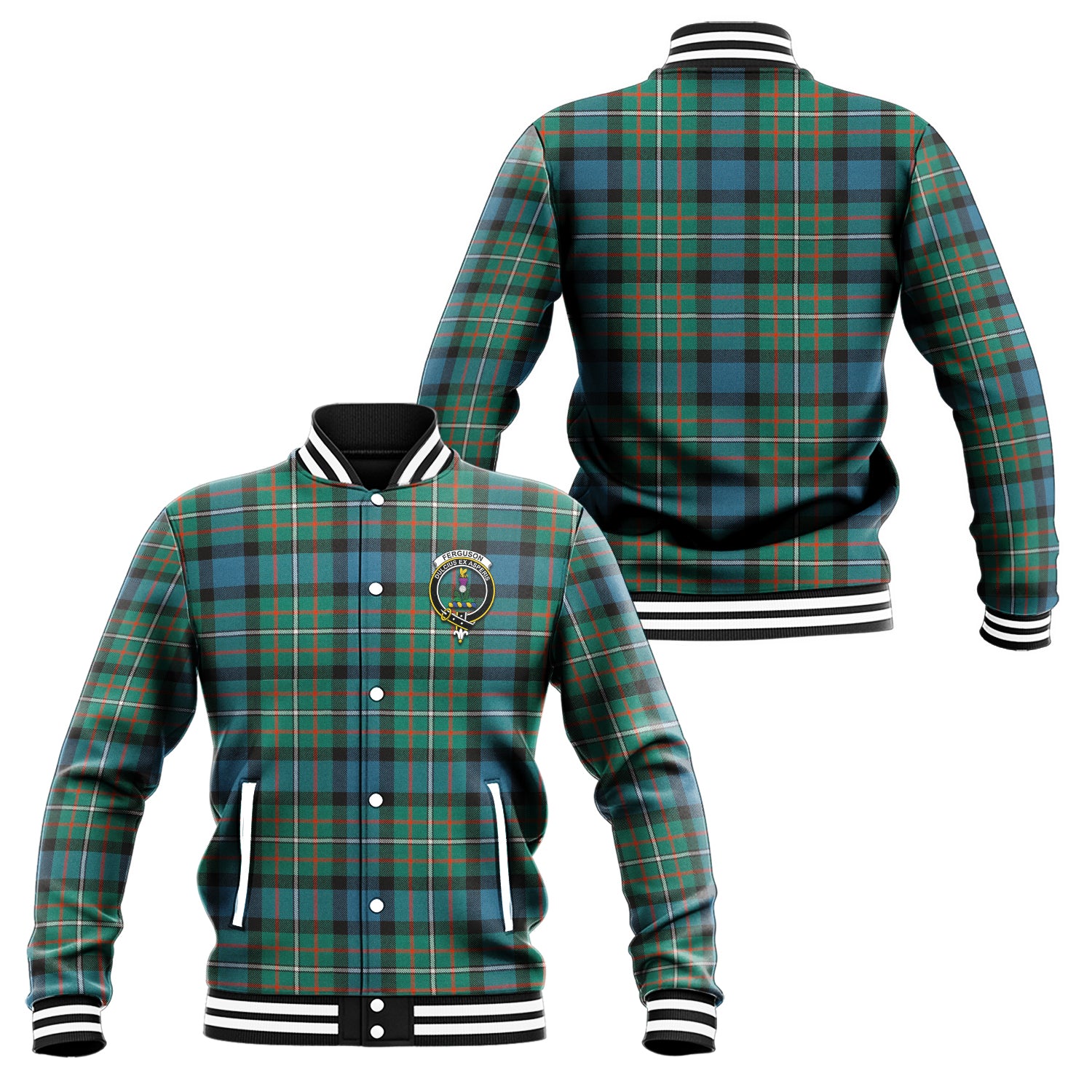 Ferguson (Fergusson) Tartan Baseball Jacket with Family Crest Unisex - Tartan Vibes Clothing