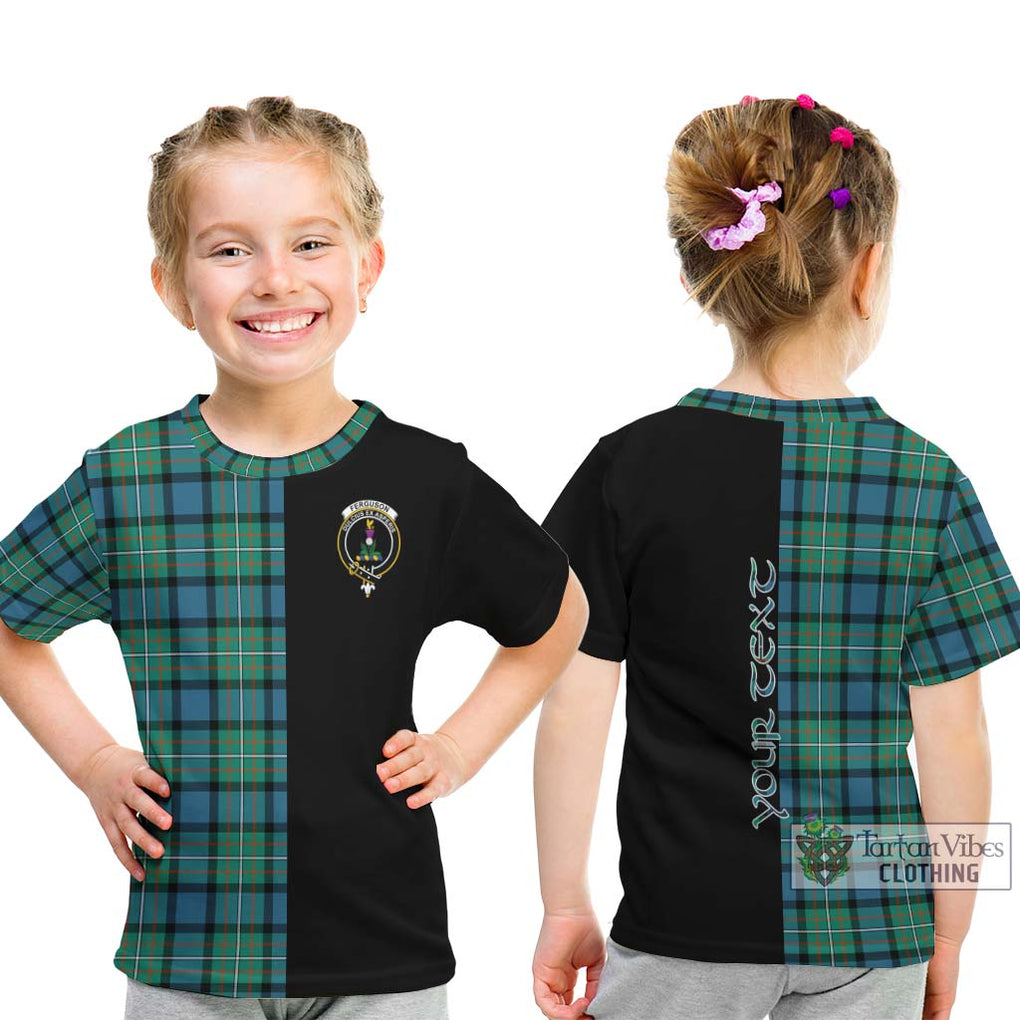 Ferguson (Fergusson) Tartan Kid T-Shirt with Family Crest and Half Of Me Style - Tartanvibesclothing Shop
