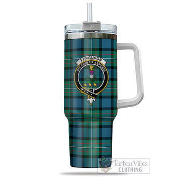 Ferguson (Fergusson) Tartan Tumbler with Handle with Family Crest