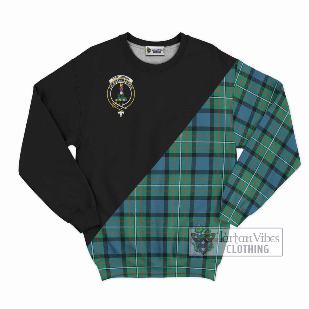 Ferguson (Fergusson) Tartan Sweatshirt with Family Crest and Military Logo Style - Tartanvibesclothing Shop