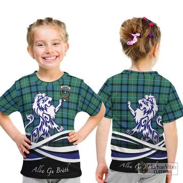 Ferguson (Fergusson) Tartan Kid T-Shirt with Alba Gu Brath Regal Lion Emblem - Tartanvibesclothing Shop