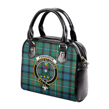 Ferguson Ancient Tartan Shoulder Handbags with Family Crest - Tartanvibesclothing