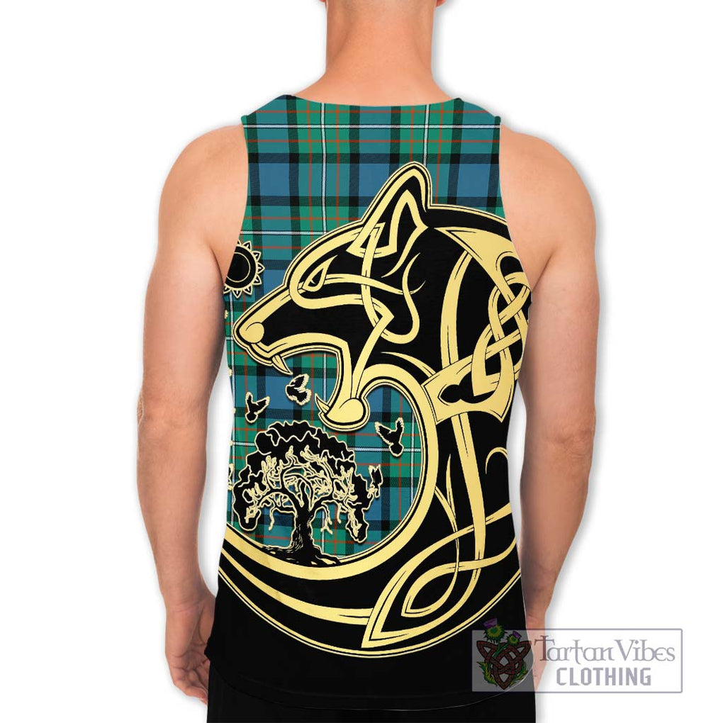 Ferguson (Fergusson) Tartan Men's Tank Top with Family Crest Celtic Wolf Style - Tartan Vibes Clothing