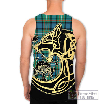 Ferguson (Fergusson) Tartan Men's Tank Top with Family Crest Celtic Wolf Style