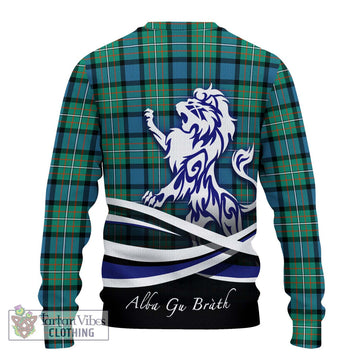 Ferguson (Fergusson) Tartan Knitted Sweater with Alba Gu Brath Regal Lion Emblem - Tartanvibesclothing Shop
