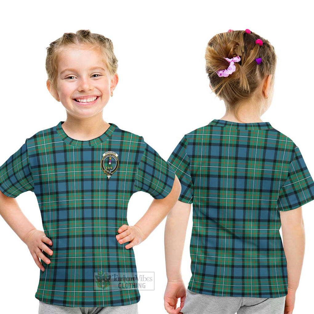 Ferguson (Fergusson) Tartan Kid T-Shirt with Family Crest - Tartanvibesclothing Shop