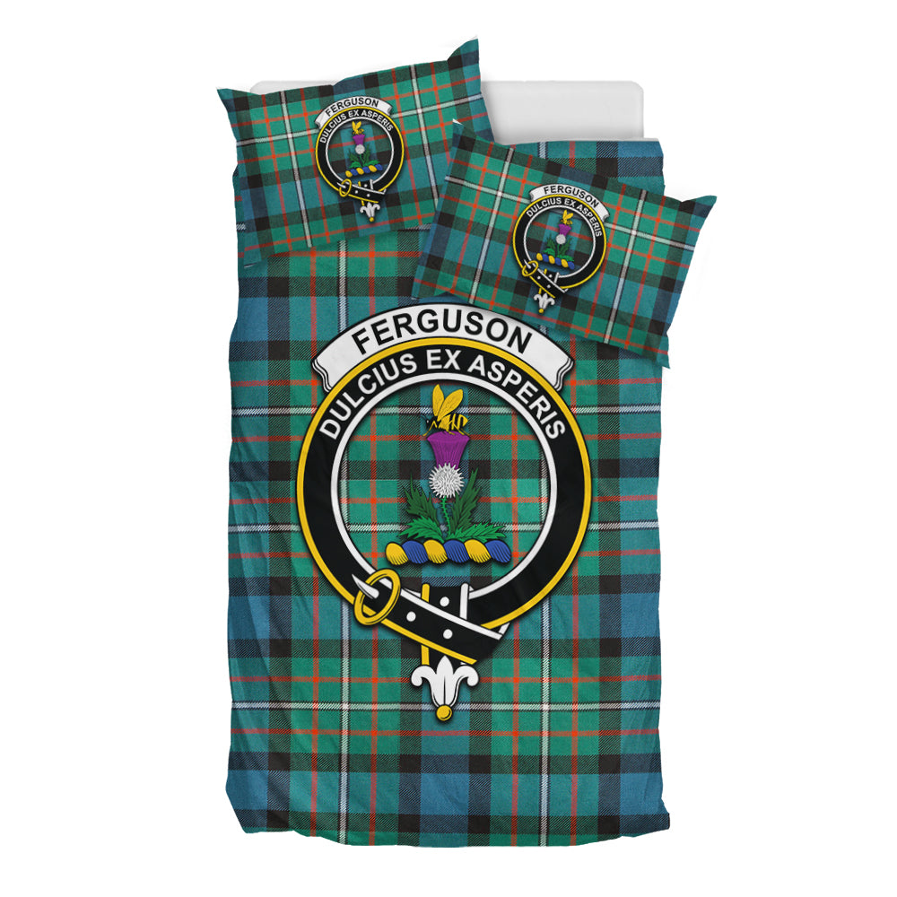 Ferguson (Fergusson) Tartan Bedding Set with Family Crest - Tartan Vibes Clothing