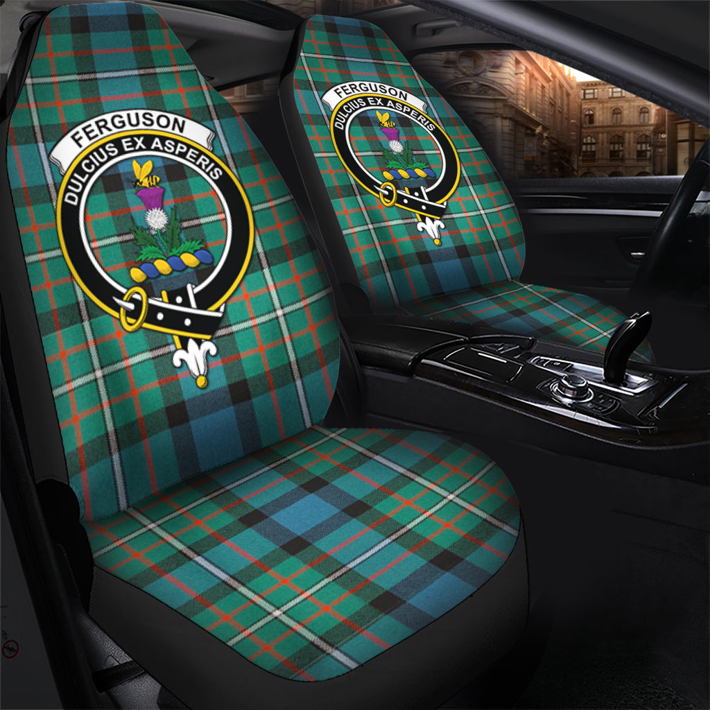 Ferguson Ancient Tartan Car Seat Cover with Family Crest - Tartanvibesclothing