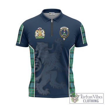 Tartan Vibes Clothing Ferguson Ancient Tartan Zipper Polo Shirt with Family Crest and Lion Rampant Vibes Sport Style
