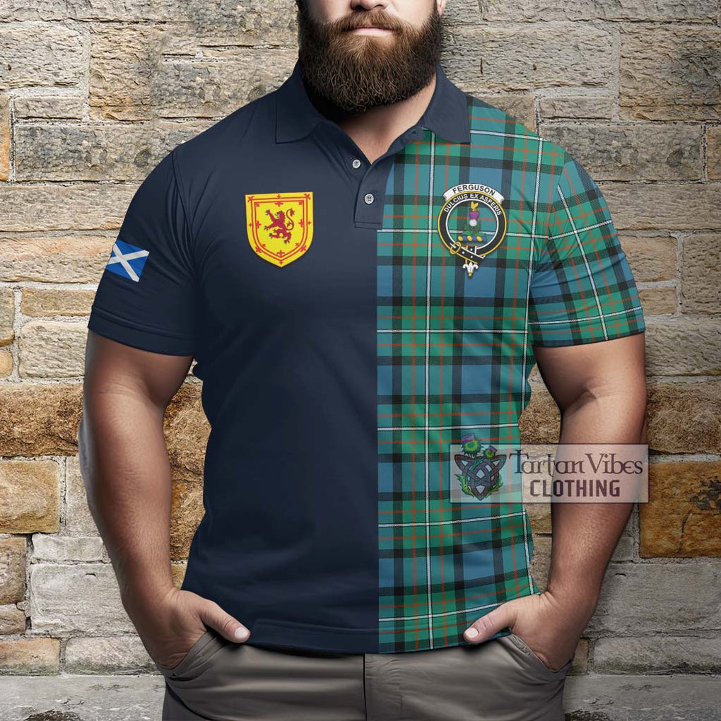 Tartan Vibes Clothing Ferguson Ancient Tartan Polo Shirt with Scottish Lion Royal Arm Half Style