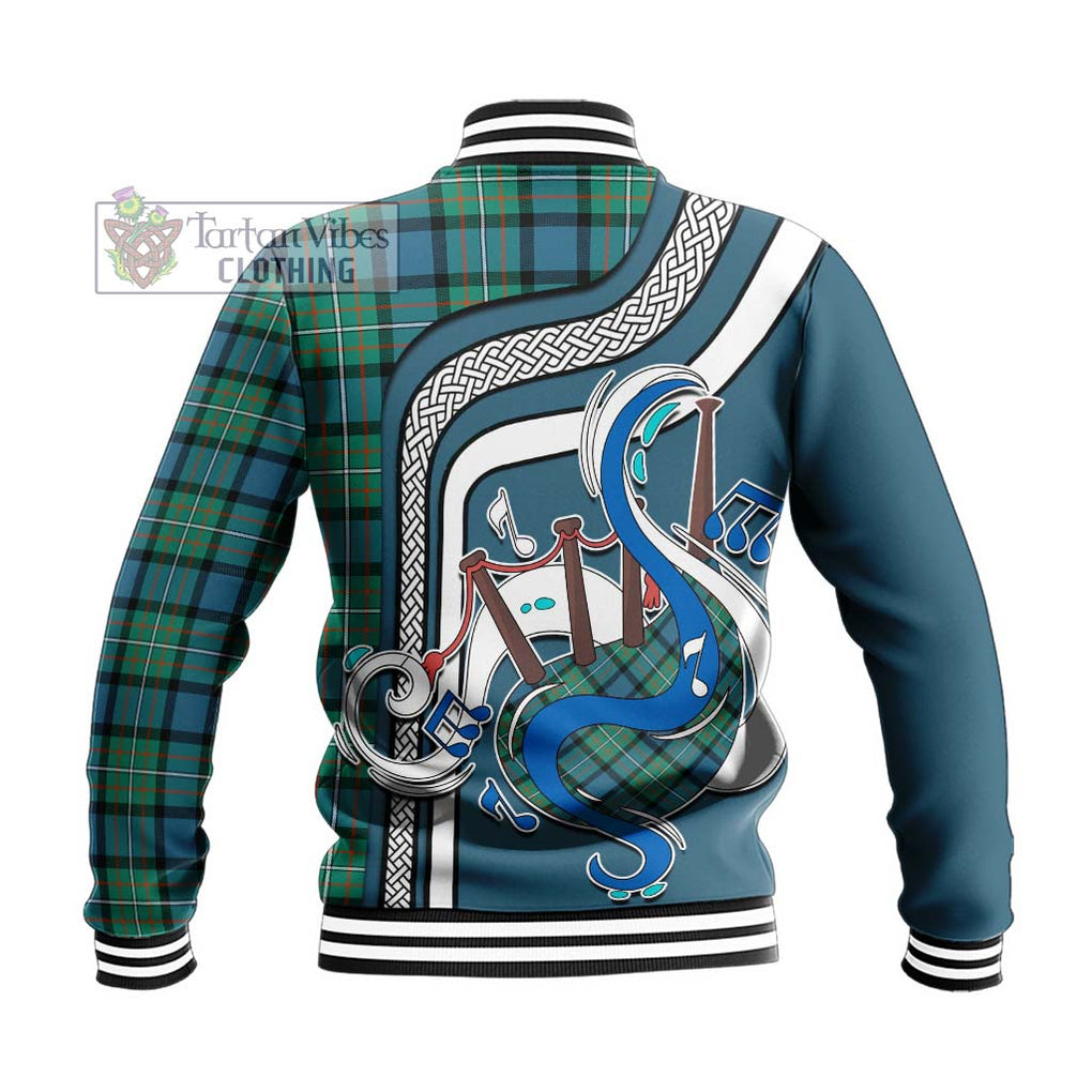 Tartan Vibes Clothing Ferguson Ancient Tartan Baseball Jacket with Epic Bagpipe Style
