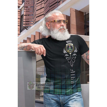 Ferguson (Fergusson) Tartan Cotton T-shirt Featuring Alba Gu Brath Family Crest Celtic Inspired
