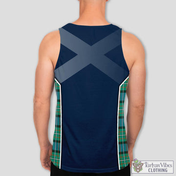 Ferguson Ancient Tartan Men's Tanks Top with Family Crest and Scottish Thistle Vibes Sport Style