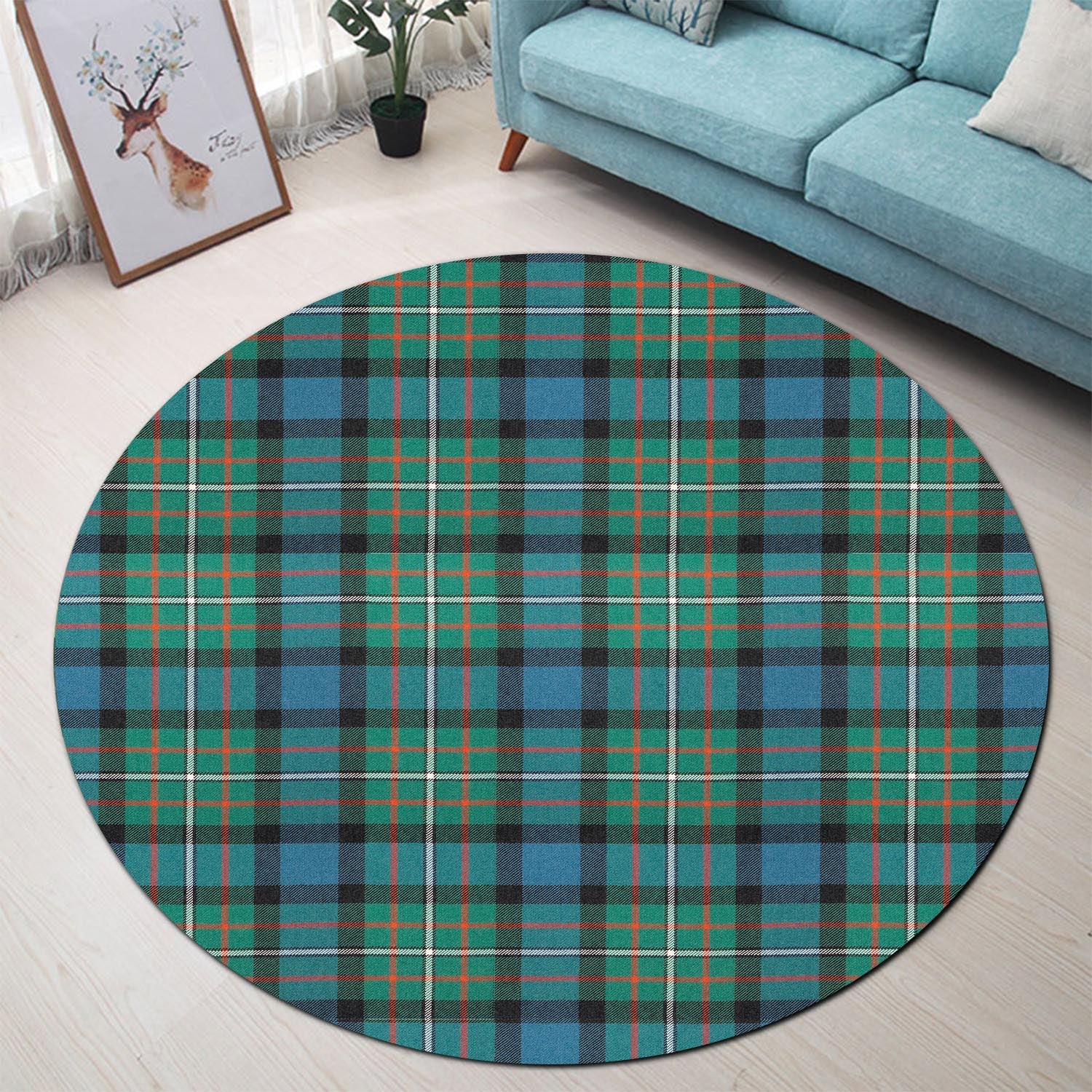 Ferguson Ancient Tartan Round Rug - Tartanvibesclothing