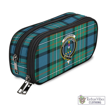 Ferguson (Fergusson) Tartan Pen and Pencil Case with Family Crest