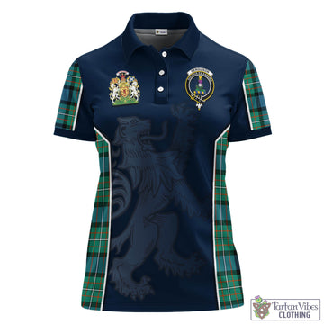 Ferguson (Fergusson) Tartan Women's Polo Shirt with Family Crest and Lion Rampant Vibes Sport Style