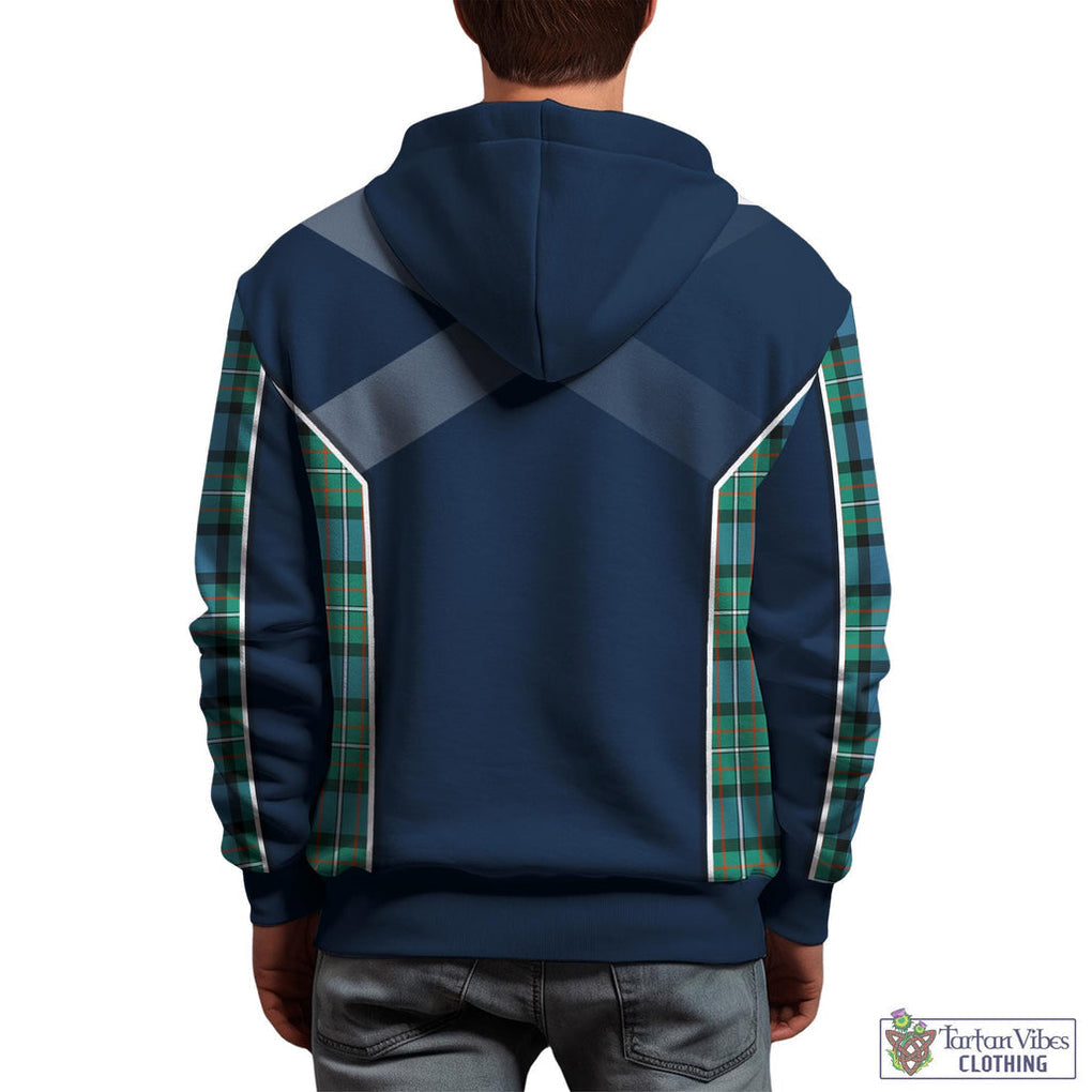 Tartan Vibes Clothing Ferguson Ancient Tartan Hoodie with Family Crest and Scottish Thistle Vibes Sport Style