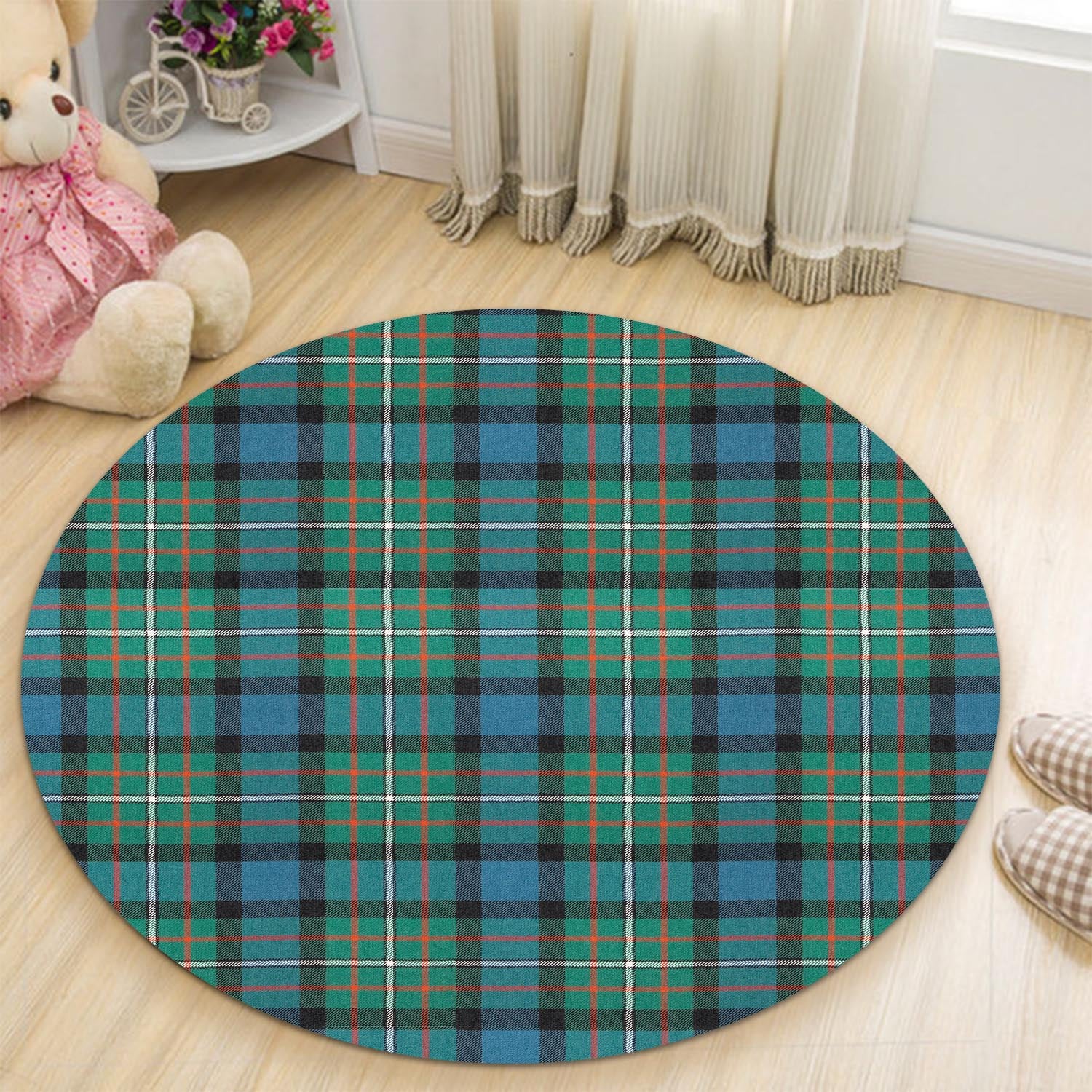 Ferguson Ancient Tartan Round Rug - Tartanvibesclothing
