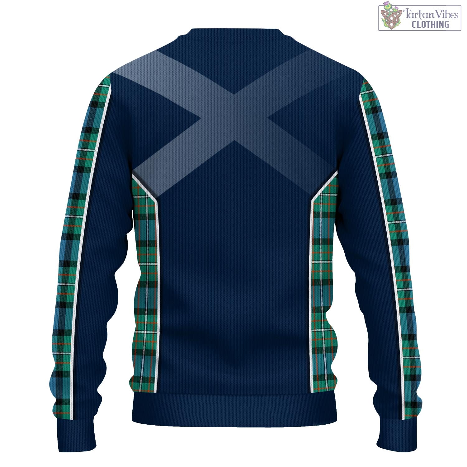 Tartan Vibes Clothing Ferguson Ancient Tartan Knitted Sweatshirt with Family Crest and Scottish Thistle Vibes Sport Style