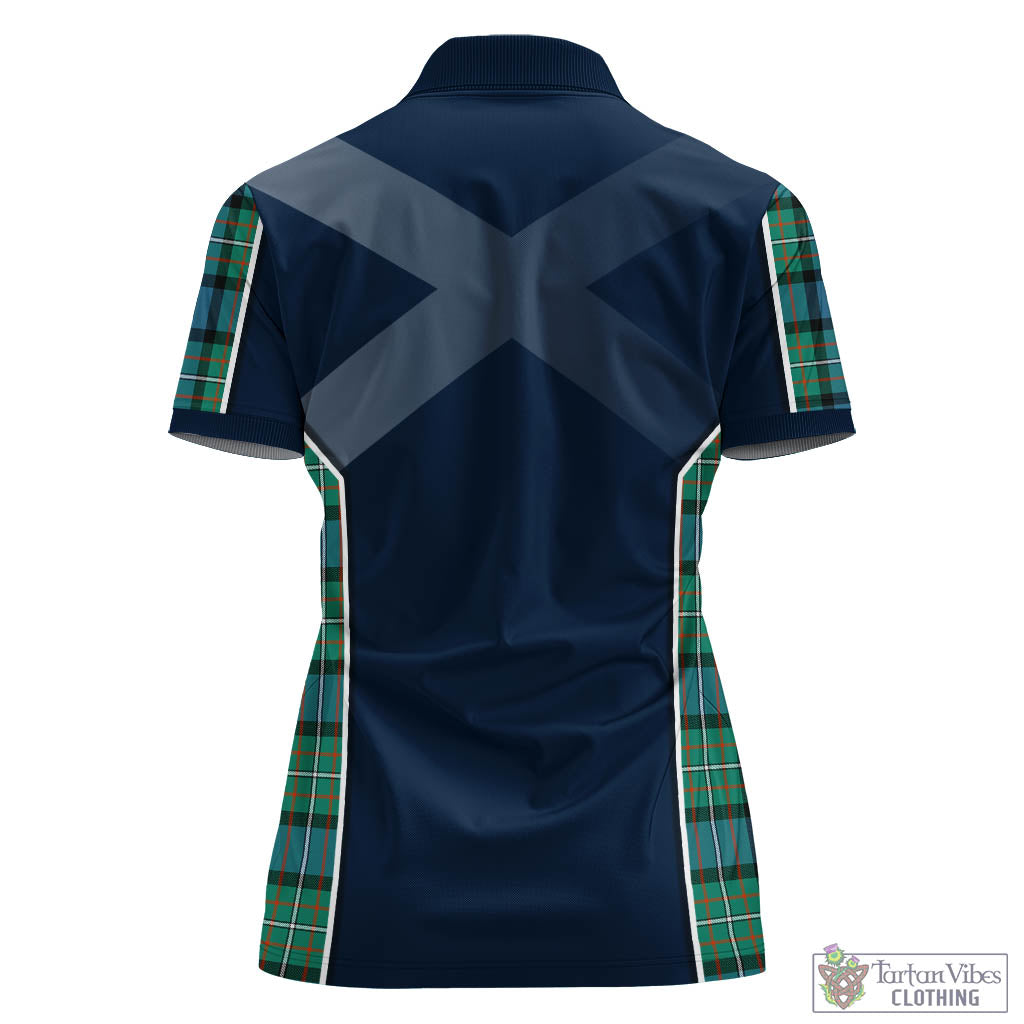 Ferguson (Fergusson) Tartan Women's Polo Shirt with Family Crest and Lion Rampant Vibes Sport Style - Tartan Vibes Clothing