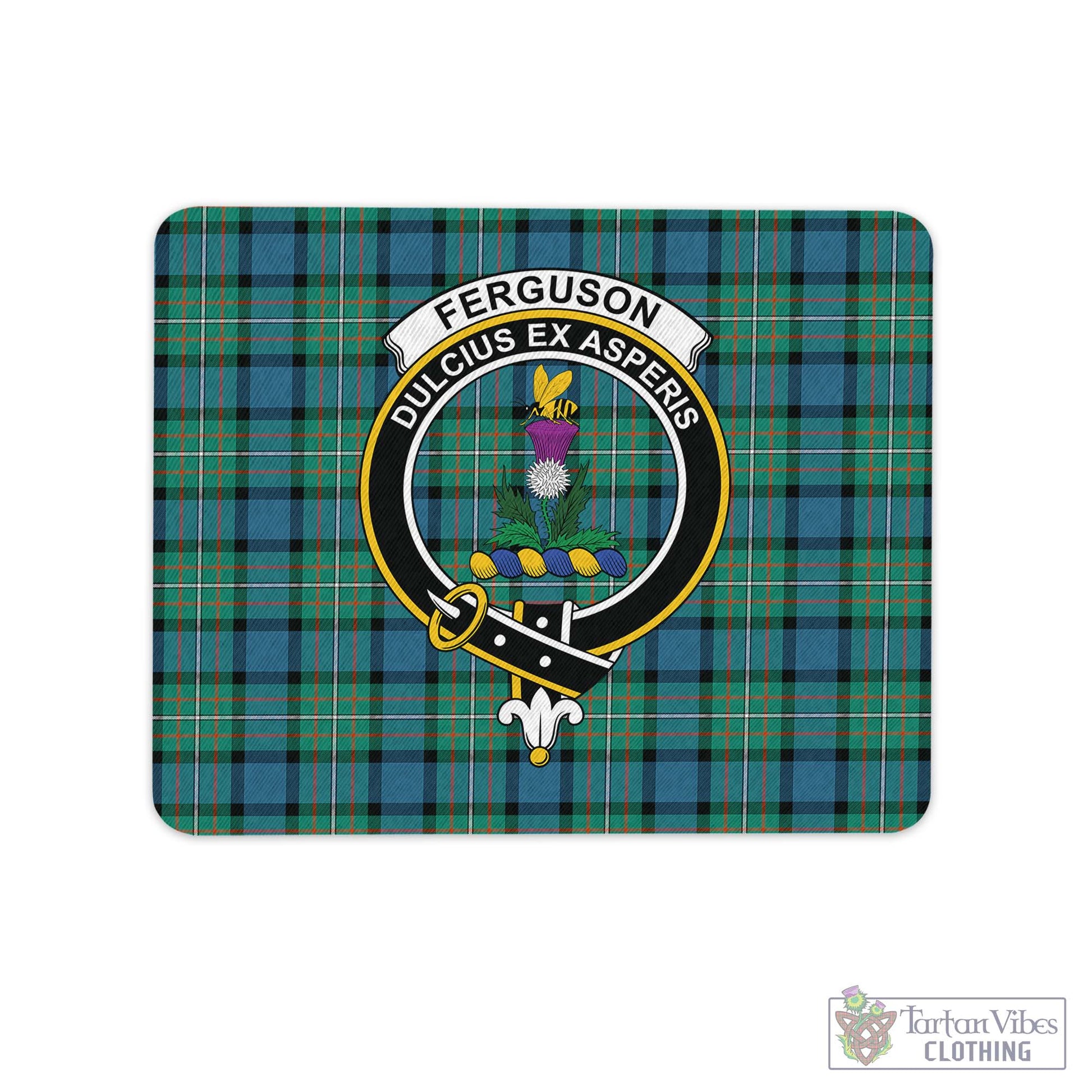 Tartan Vibes Clothing Ferguson Ancient Tartan Mouse Pad with Family Crest