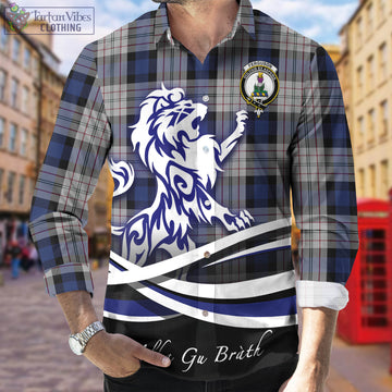 Ferguson Dress Tartan Long Sleeve Button Up Shirt with Alba Gu Brath Regal Lion Emblem