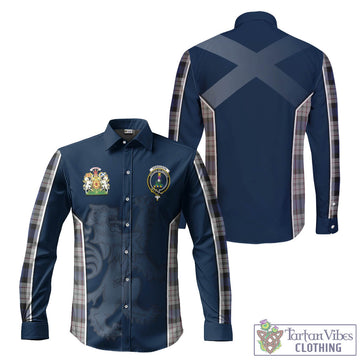 Ferguson Dress Tartan Long Sleeve Button Up Shirt with Family Crest and Lion Rampant Vibes Sport Style
