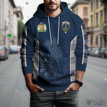 Ferguson Dress Tartan Hoodie with Family Crest and Scottish Thistle Vibes Sport Style