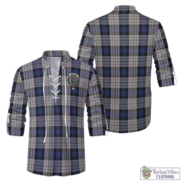 Ferguson Dress Tartan Men's Scottish Traditional Jacobite Ghillie Kilt Shirt with Family Crest