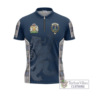 Ferguson Dress Tartan Zipper Polo Shirt with Family Crest and Lion Rampant Vibes Sport Style