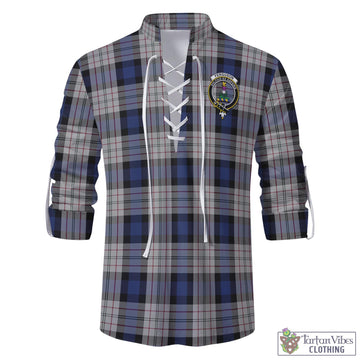 Ferguson Dress Tartan Men's Scottish Traditional Jacobite Ghillie Kilt Shirt with Family Crest