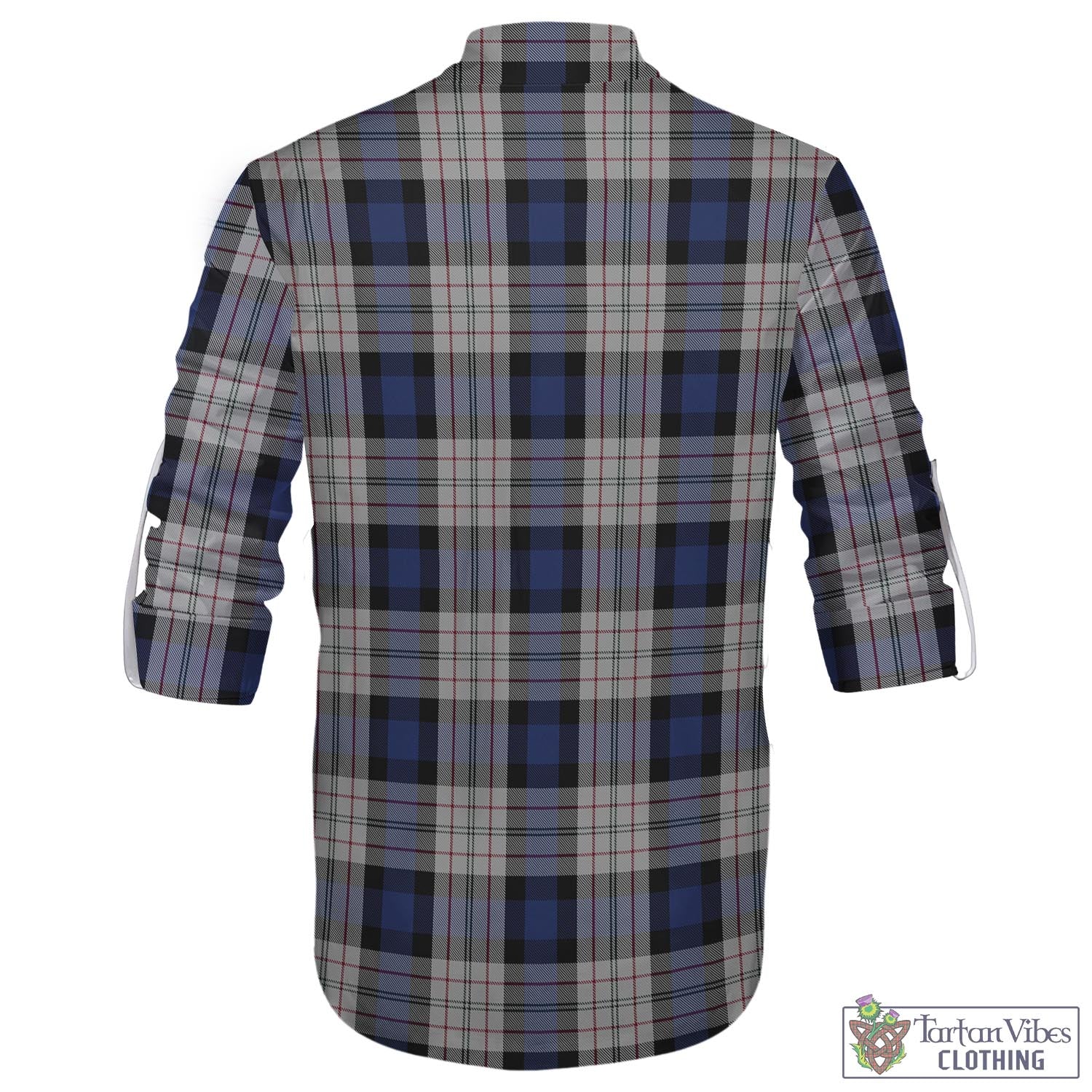 Tartan Vibes Clothing Ferguson Dress Tartan Men's Scottish Traditional Jacobite Ghillie Kilt Shirt with Family Crest