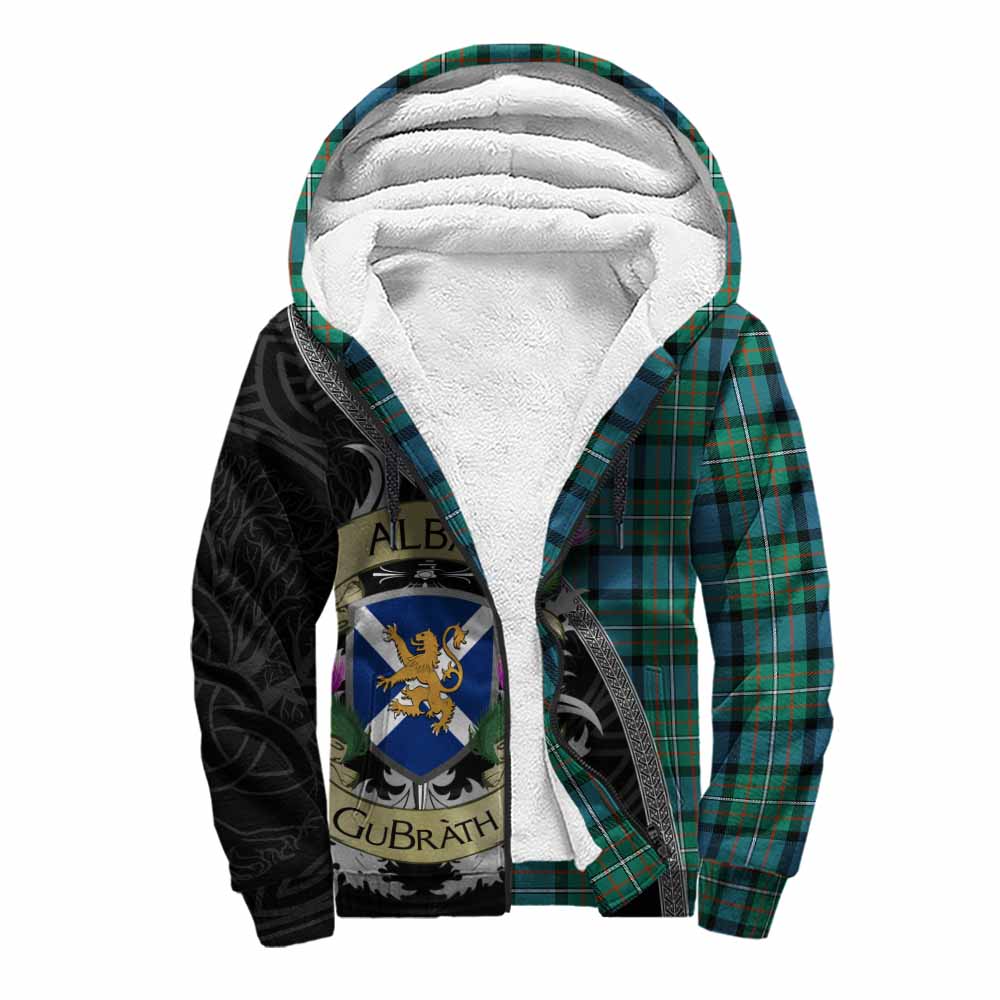 Tartan Vibes Clothing Ferguson (Fergusson) Tartan Family Crest Sherpa Hoodie Lion Rampant Royal Thistle Shield Celtic Inspired