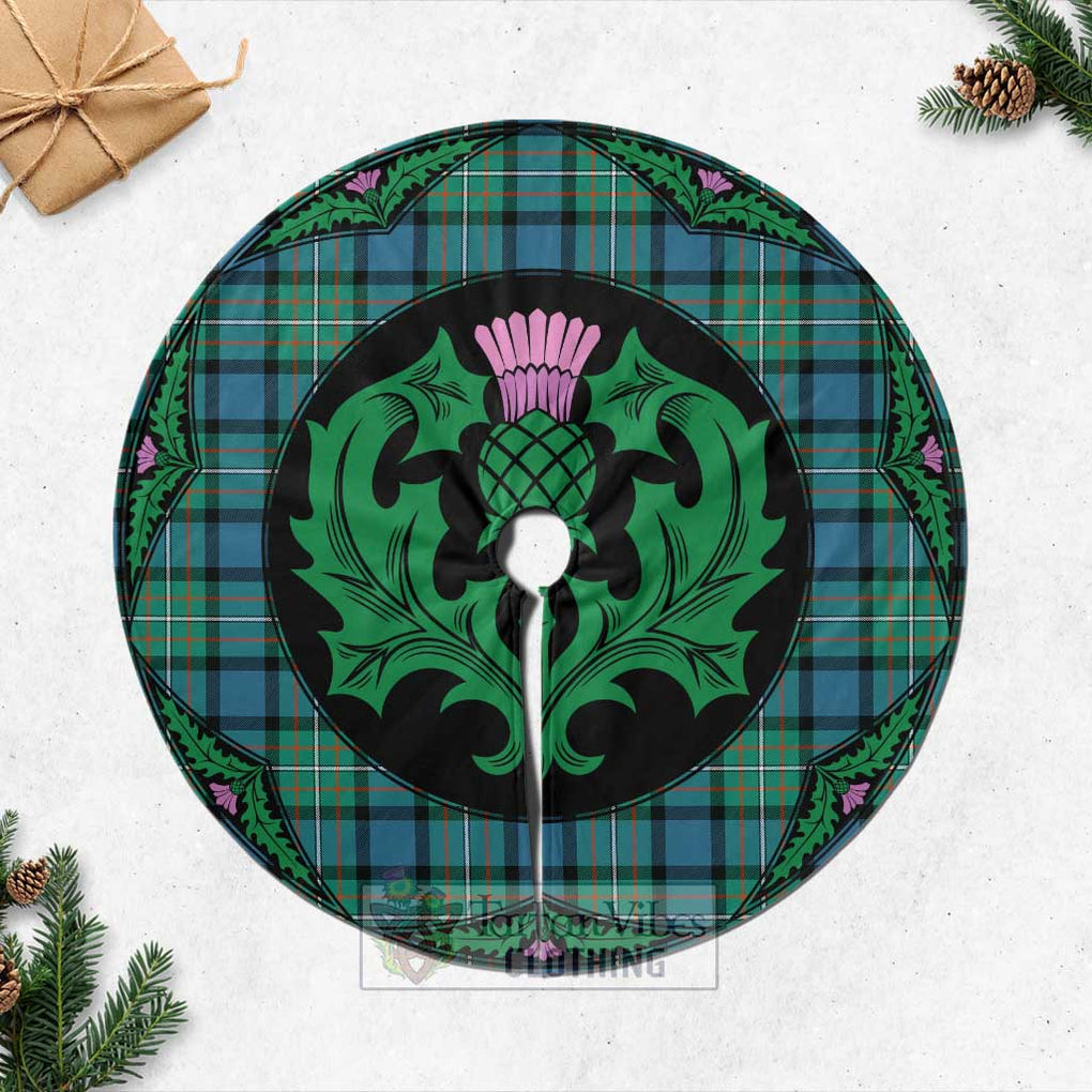 Tartan Vibes Clothing Ferguson (Fergusson) Tartan Christmas Tree Skirt Scottish Thistle Style