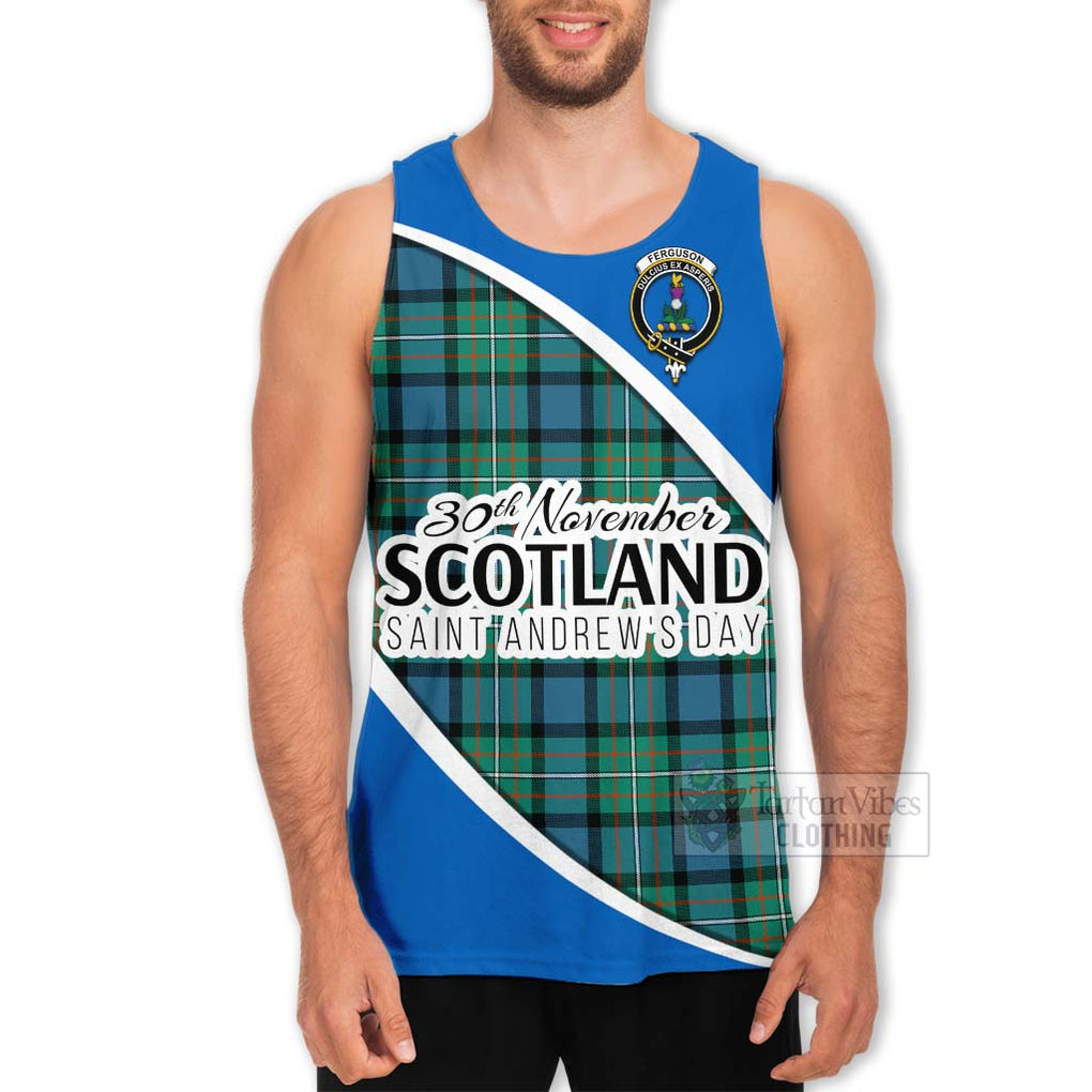 Tartan Vibes Clothing Ferguson (Fergusson) Family Crest Tartan Men's Tank Top Celebrate Saint Andrew's Day in Style