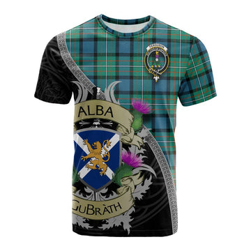 Ferguson (Fergusson) Tartan Family Crest Cotton T-shirt Lion Rampant Royal Thistle Shield Celtic Inspired