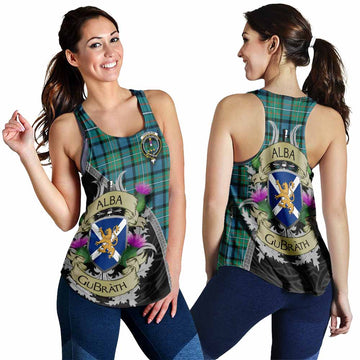Tartan Vibes Clothing Ferguson (Fergusson) Tartan Family Crest Women's Racerback Tanks Lion Rampant Royal Thistle Shield Celtic Inspired