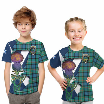 Ferguson (Fergusson) Tartan Family Crest Kid T-Shirt Scottish Thistle Celtic Inspired