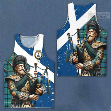 Ferguson (Fergusson) Tartan Men's Tank Top with Family Crest Scottish Bagpiper Vibes