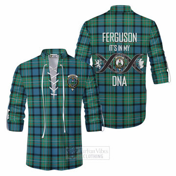 Tartan Vibes Clothing Ferguson (Fergusson) Tartan Ghillie Kilt Shirt with Family Crest DNA In Me Style