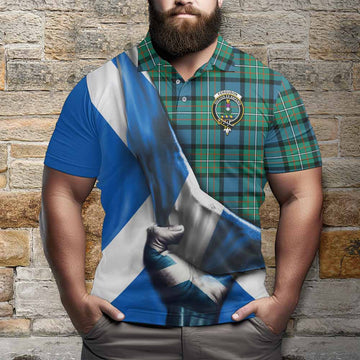 Ferguson (Fergusson) Tartan Polo Shirt with Family Crest Scotland Patriotic Style