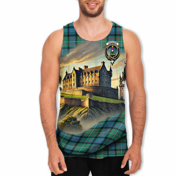 Ferguson (Fergusson) Tartan Family Crest Men's Tank Top with Scottish Ancient Castle Style