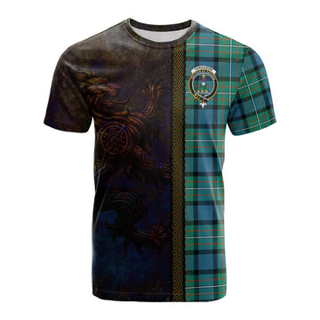 Ferguson (Fergusson) Tartan Family Crest Cotton T-shirt Alba Gu Brath Be Brave Lion Ancient Style